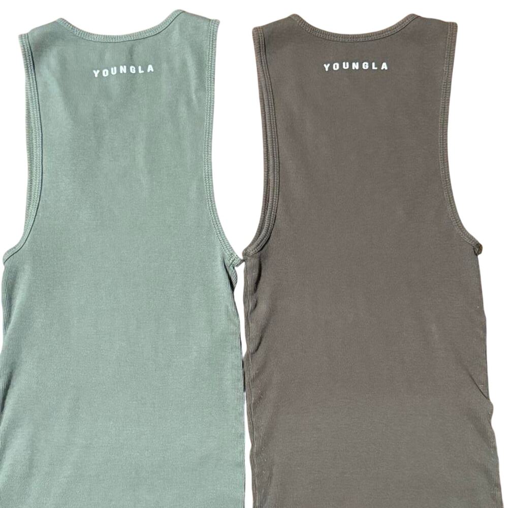 YoungLA 340 Wife Lovers Tank Top  – Olive Green and Brown 🤎💚 Bundle of 2